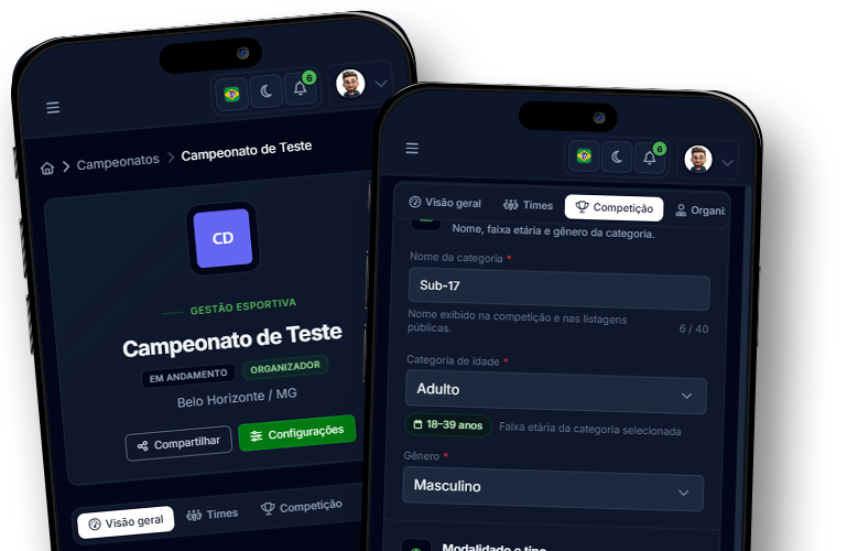 Tabela de classificação do grupo A com times e estatísticas