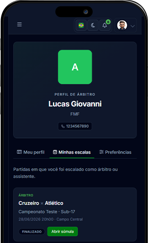 Aplicativo mobile do portal do árbitro